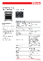 Кухонные плиты Miele HR 1934 DF Таблица технических условий