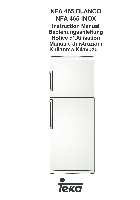 Холодильники Teka Kullanma Klavuzu NFA 465 Инструкция по эксплуатации